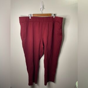 NWT Universal Standard Burgundy/Red Smart Signature Ponte Pants Office Work